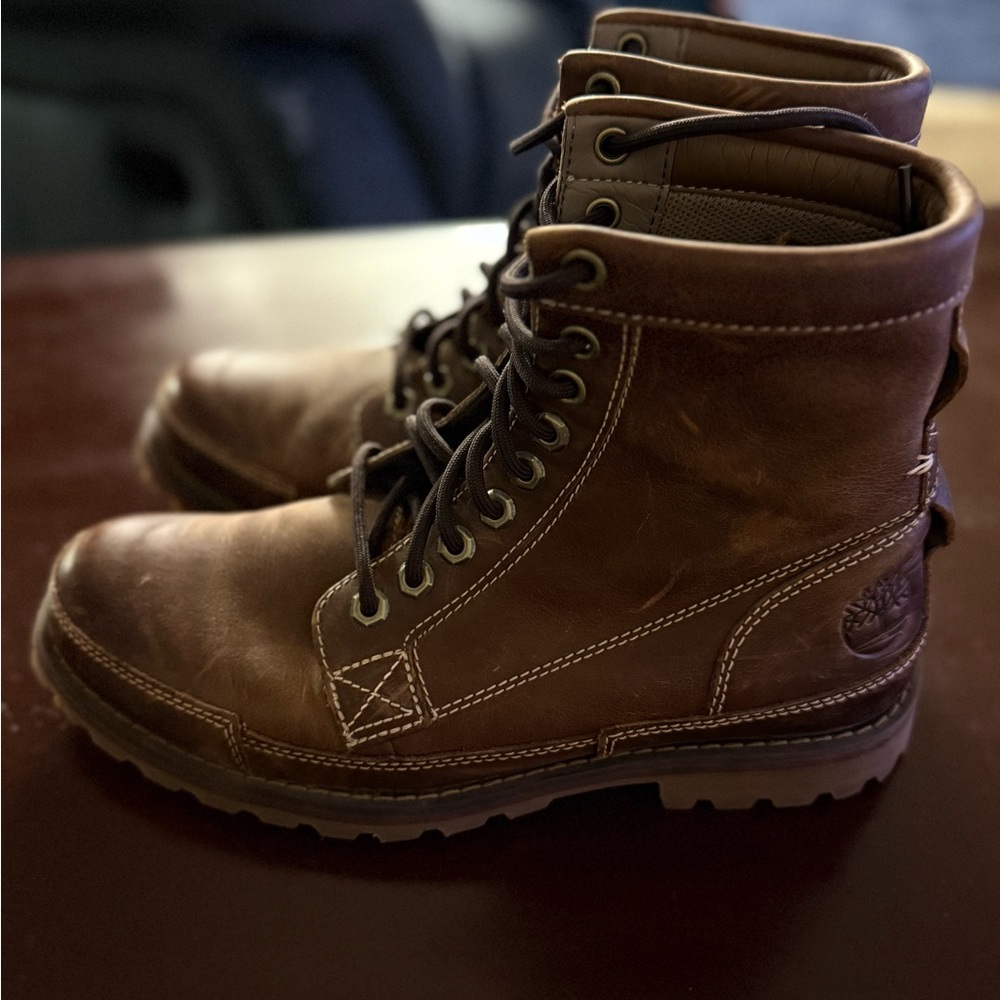 Timberland Men's Dark Brown Leather Boots